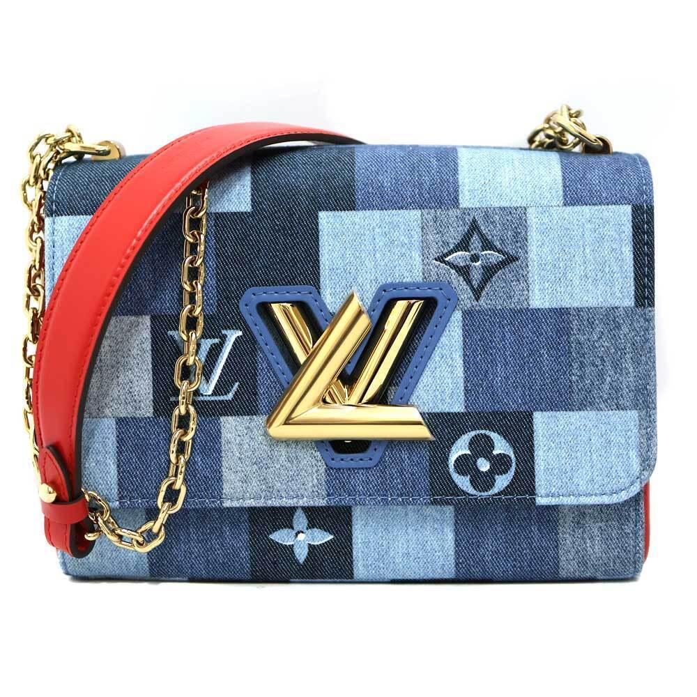 Louis Vuitton Twist Bag Denim Leather Blue Red - Picture 1 of 10